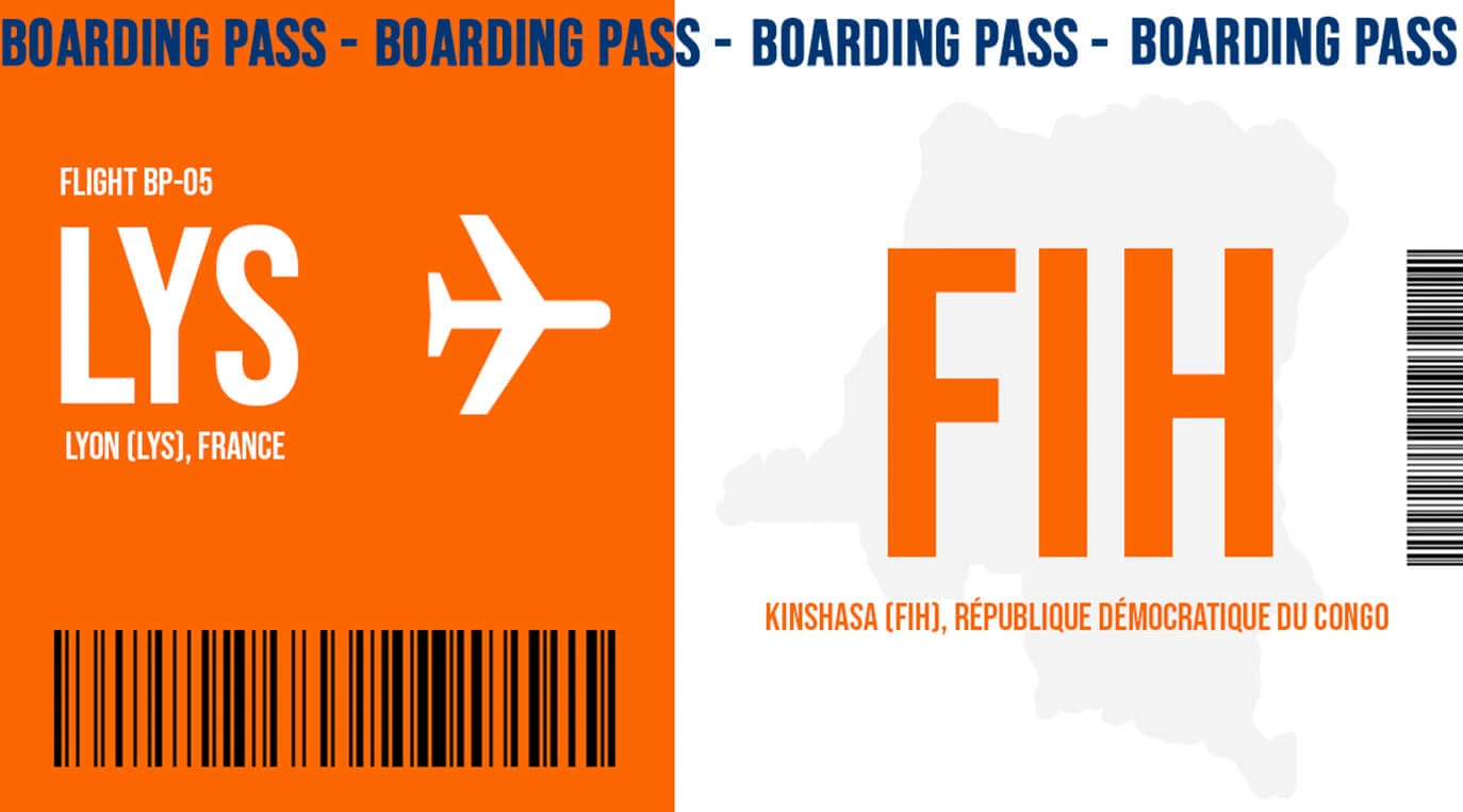 BOARDING PASS : DIRECTION CONGO-KINSHASA - Panafrica